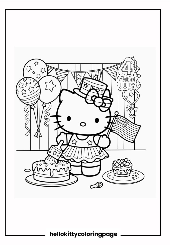 Hello Kitty Decorating for 4th of july