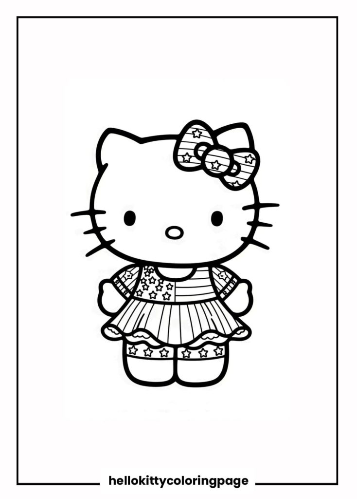 Patriotic Hello Kitty in Red, White & Blue Dress
