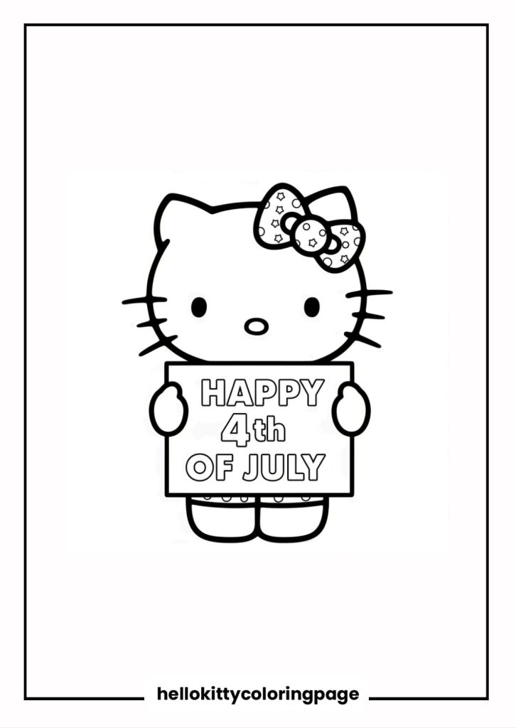 4th Of July Hello Kitty' banner 