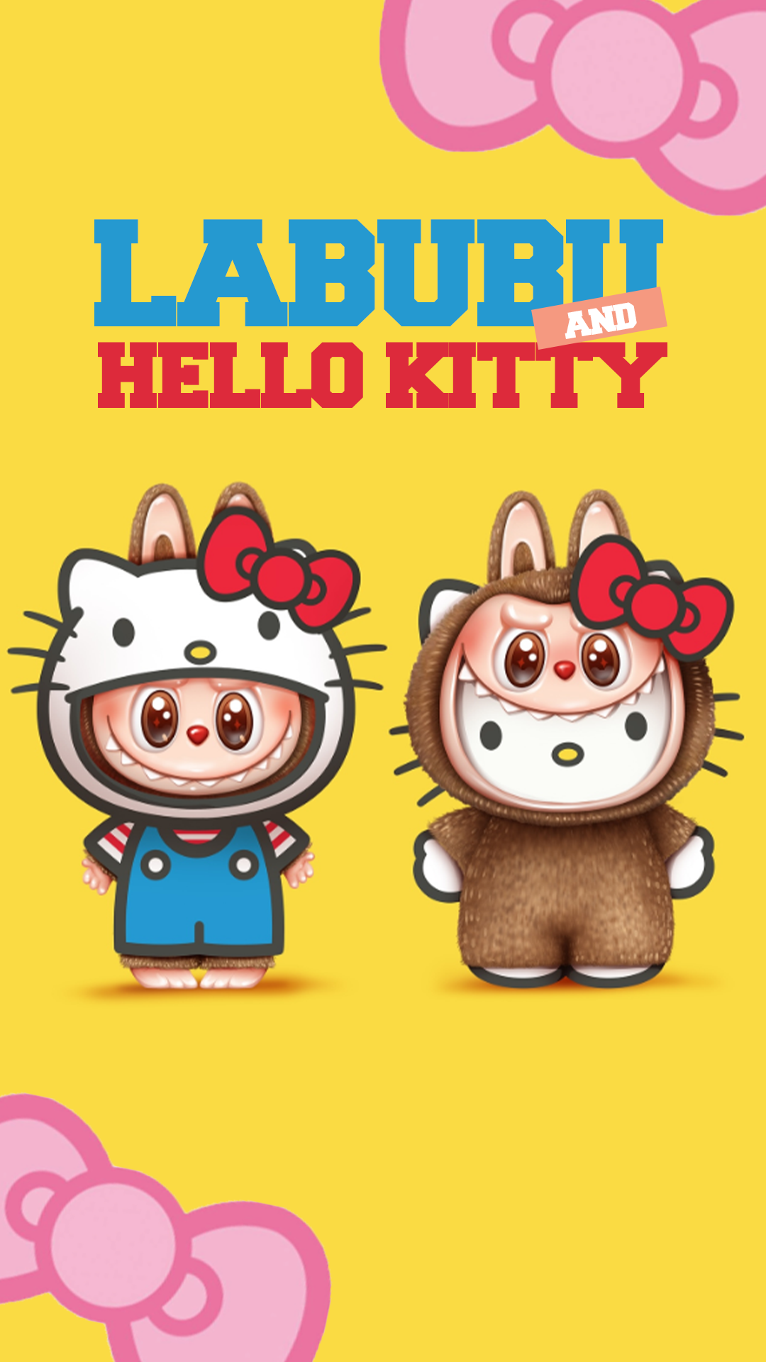 Hello Kitty Labubu phone wallpaper