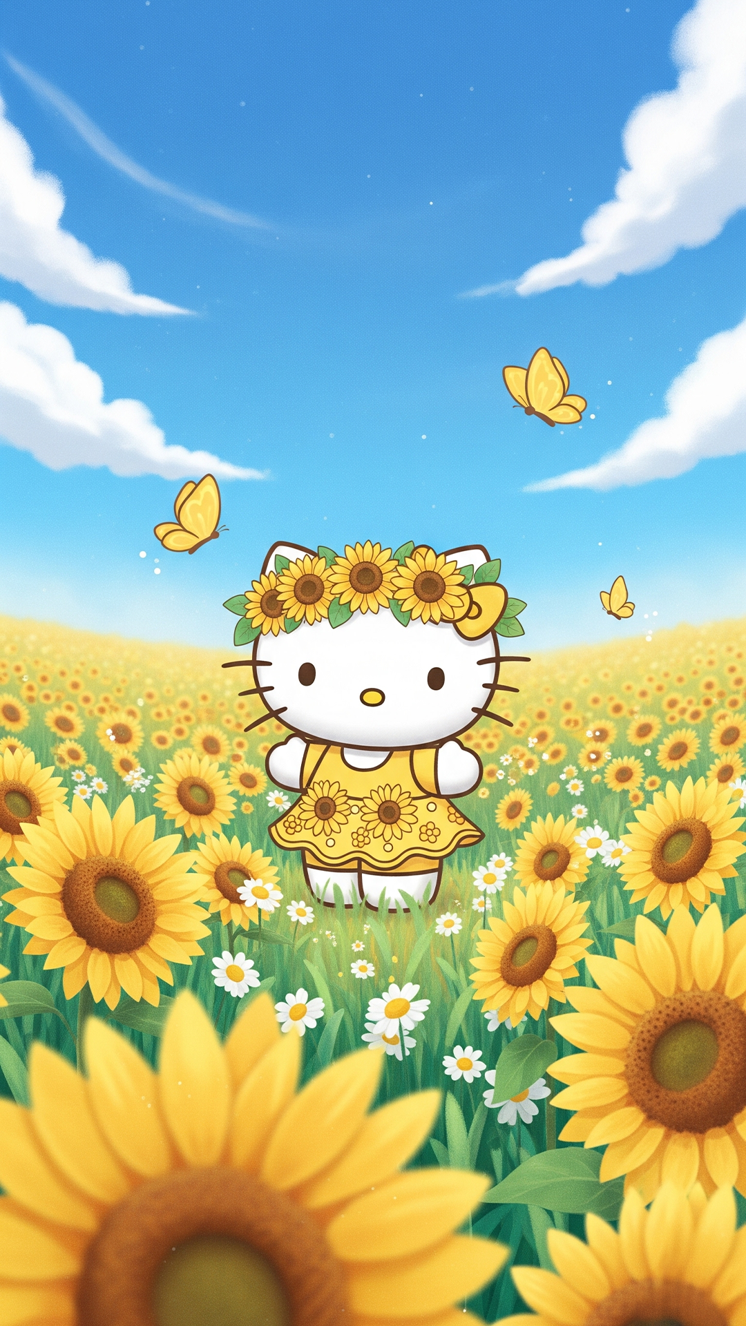 hello kitty August month wallpaper
